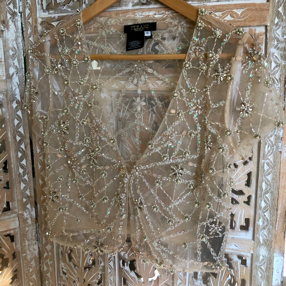 COPY - NWT Terani Couture Bridal Bolero Cap
